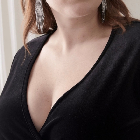 Addition Elle Velvet Wrap Top NWT - Picture 3 of 11